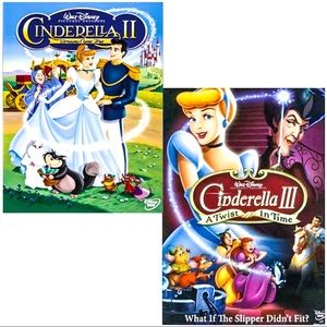 💠 2 Walt Disney CINDERELLA DVD Videos For Kids & Families EUC